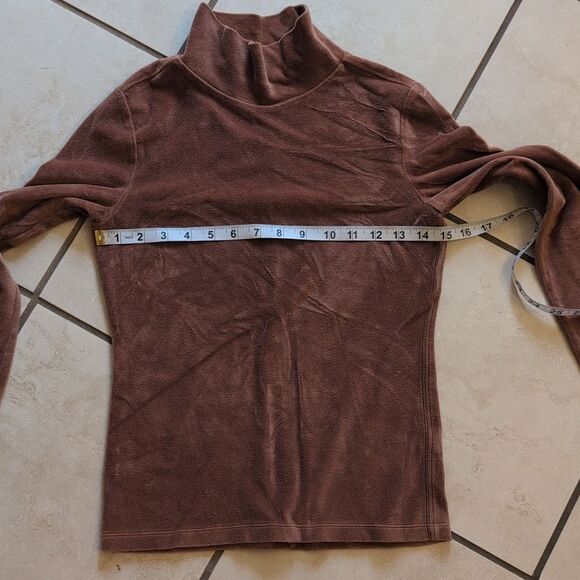 SOLD Everlane Burnt Orange Velvet Turtleneck Pullover Long Sleeve Top Size XS - Picture 5 of 7